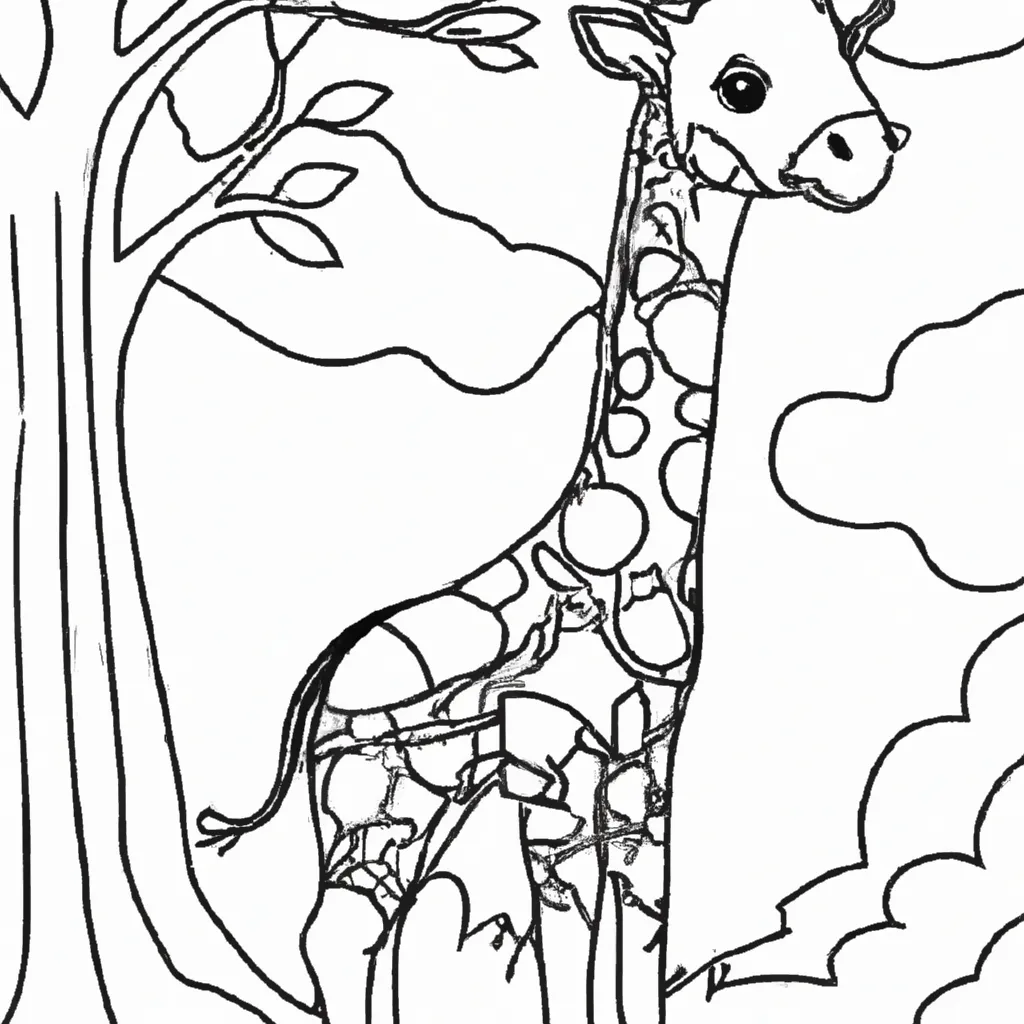 Desenhos de Girafas para Colorir: Um Toque de Selvageria 10
