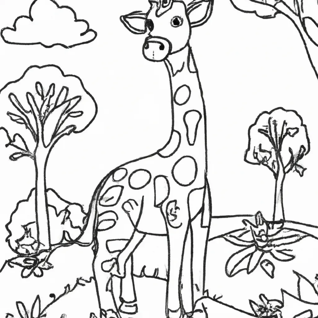Desenhos de Girafas para Colorir: Um Toque de Selvageria 22