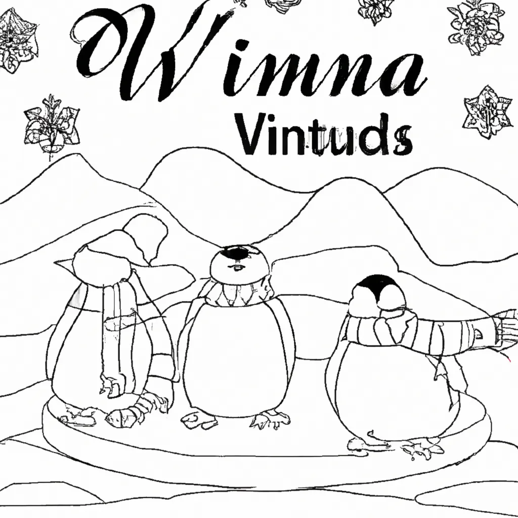 Viva o Encanto do Inverno com Desenhos de Pinguins para Colorir 2