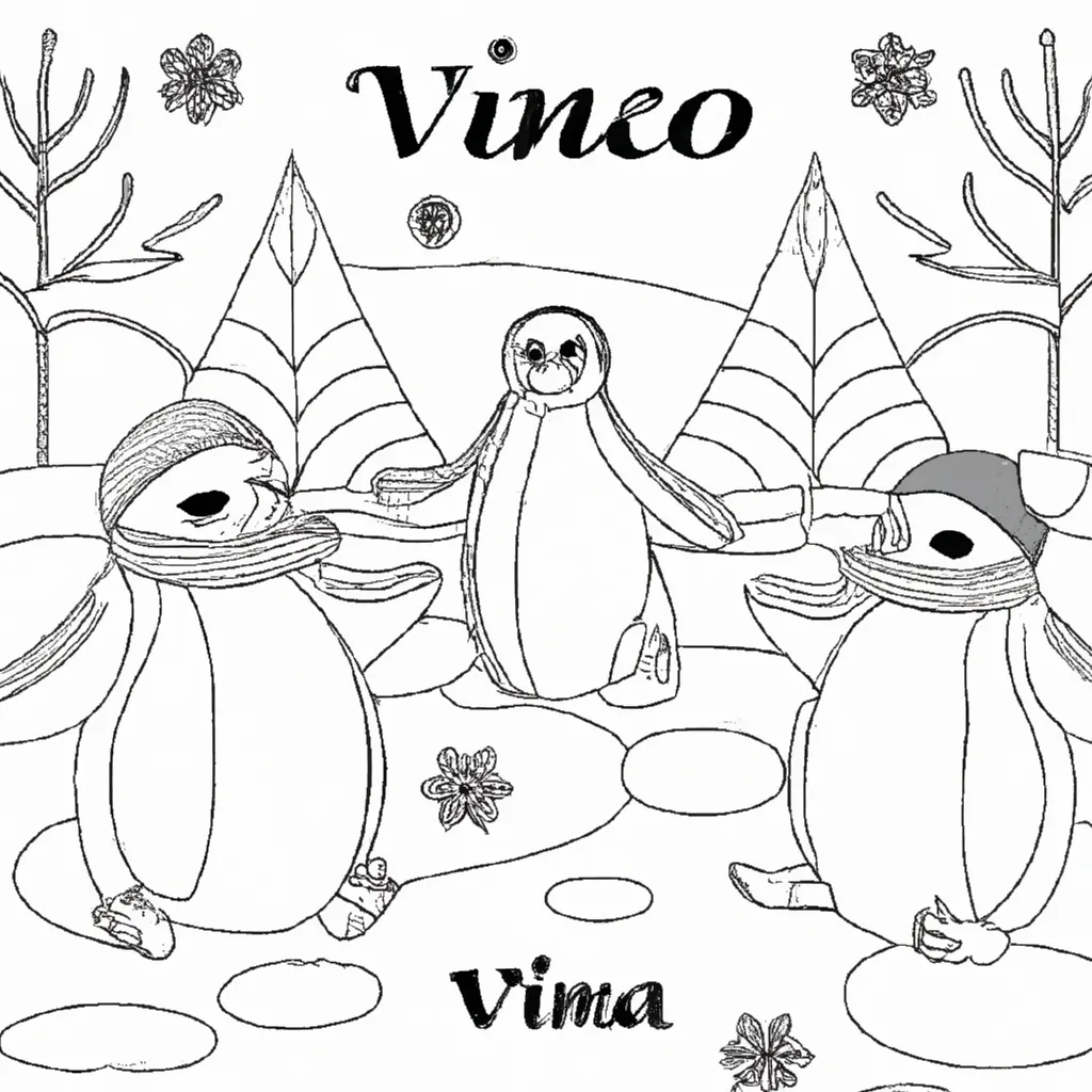Viva o Encanto do Inverno com Desenhos de Pinguins para Colorir 18