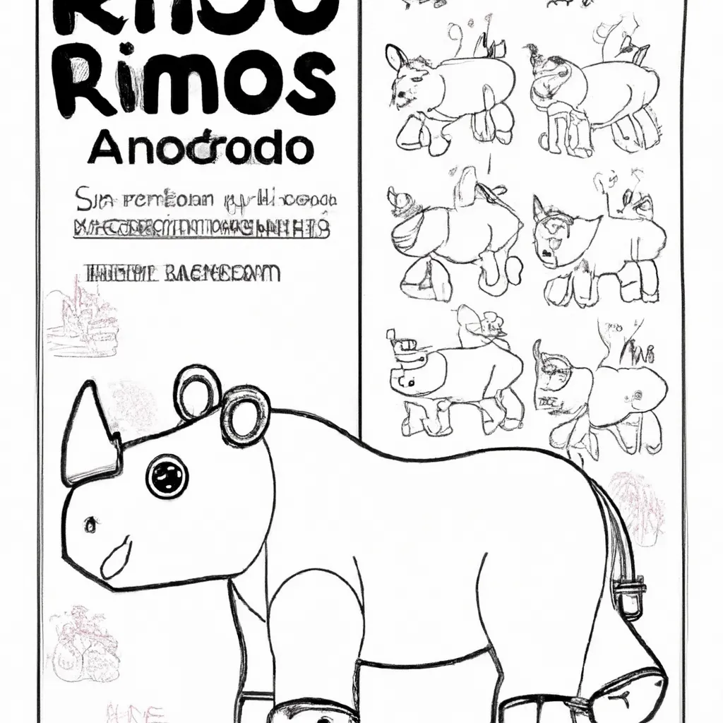 A Jornada Selvagem: Desenhos de Rinocerontes para Colorir 2