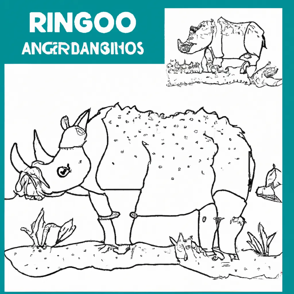 A Jornada Selvagem: Desenhos de Rinocerontes para Colorir 6