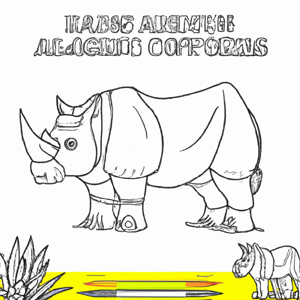 A Jornada Selvagem: Desenhos de Rinocerontes para Colorir 22