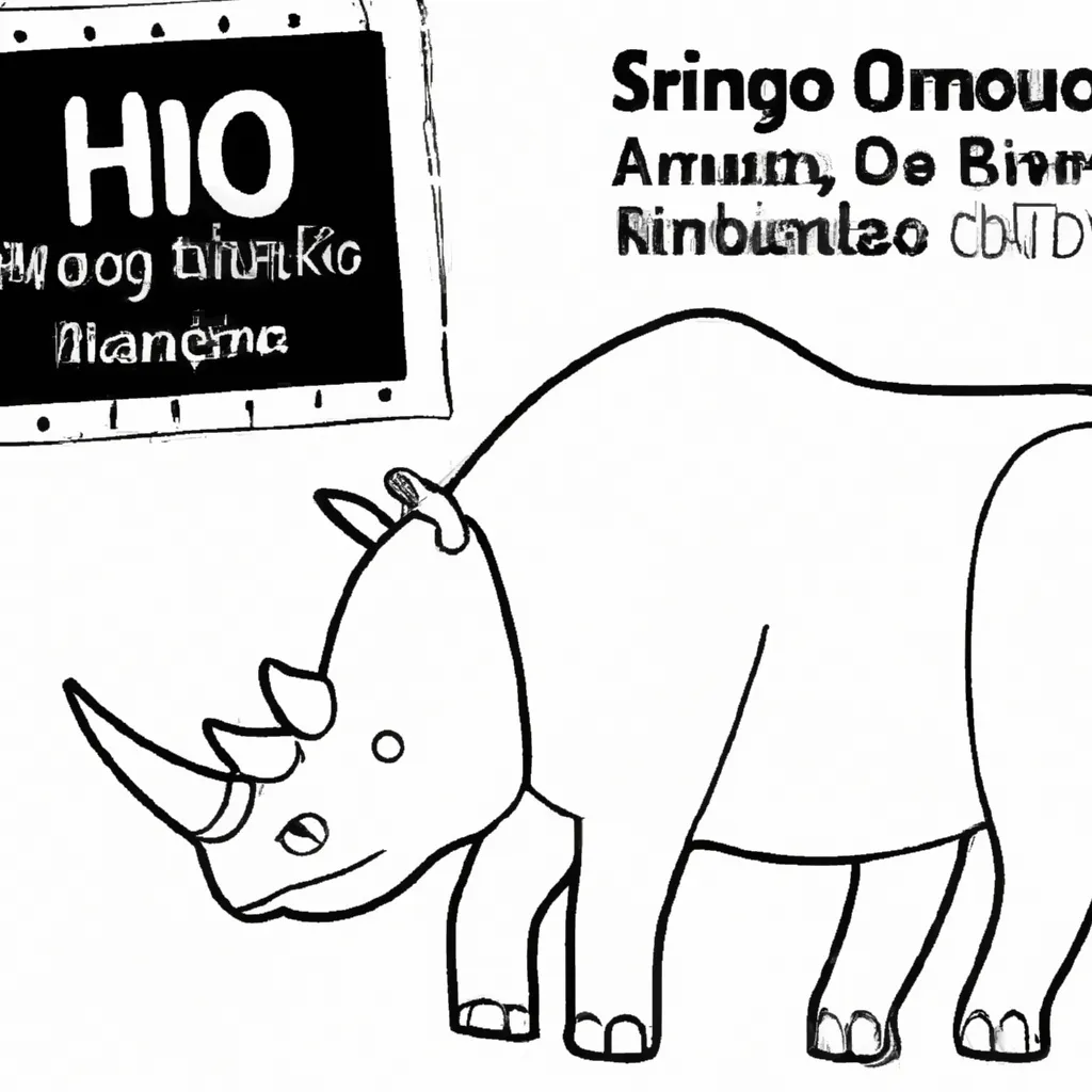 A Jornada Selvagem: Desenhos de Rinocerontes para Colorir 26