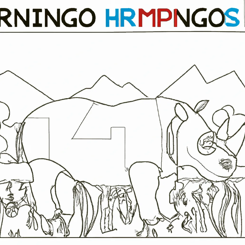 A Jornada Selvagem: Desenhos de Rinocerontes para Colorir 28