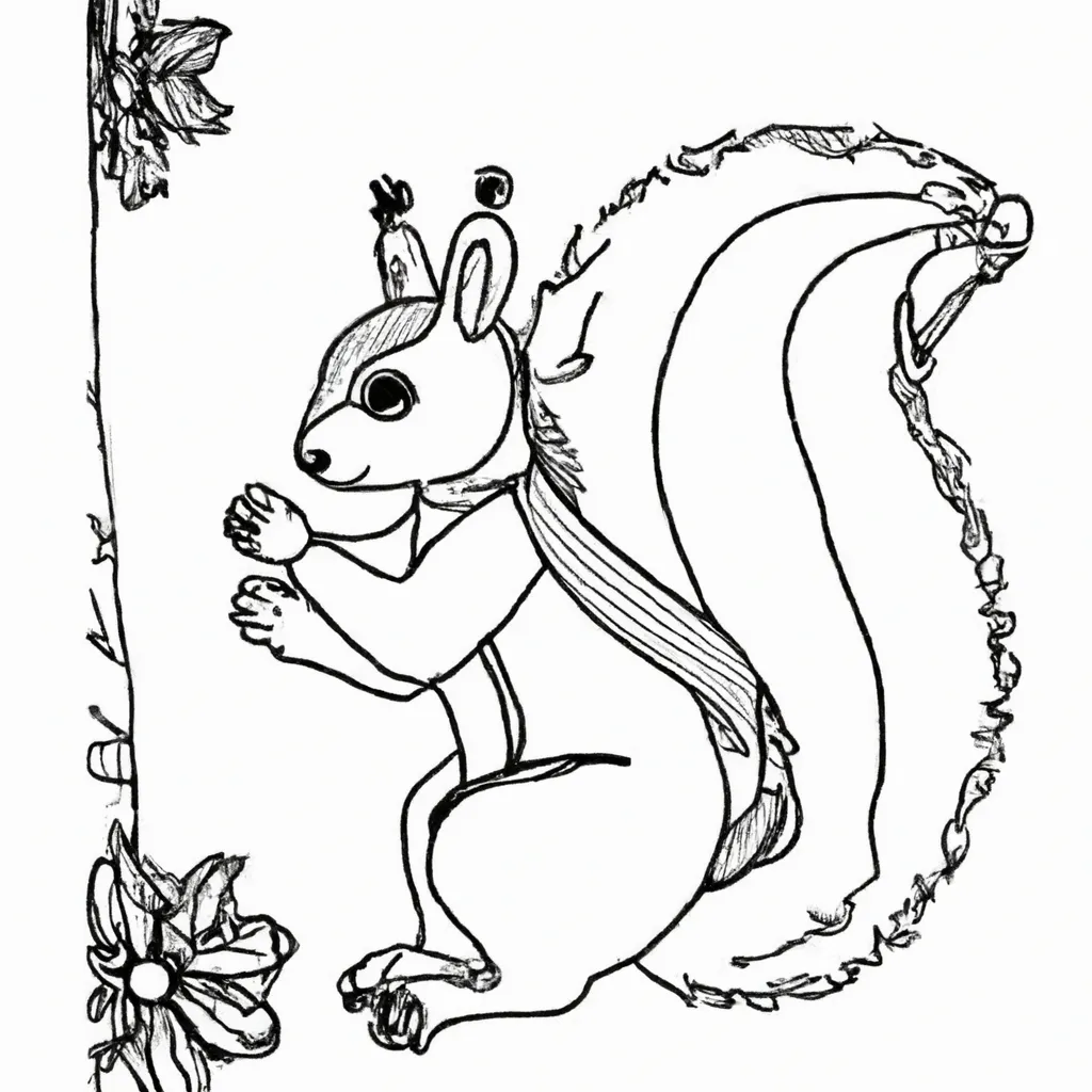 A Magia dos Desenhos de Esquilos para Colorir 22