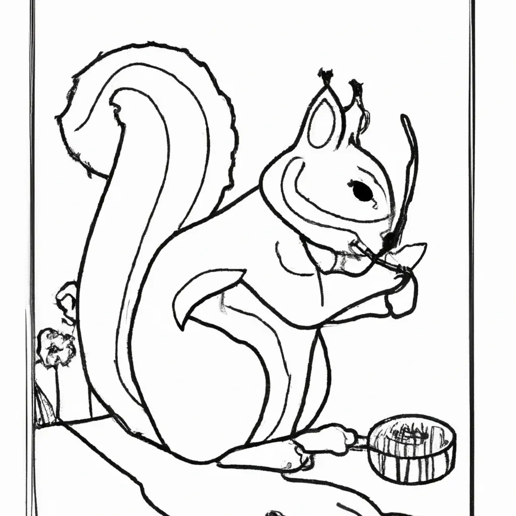 A Magia dos Desenhos de Esquilos para Colorir 12