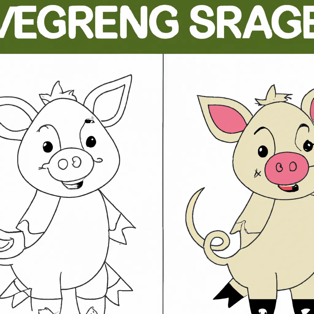 Sinta a Alegria com Desenhos de Porcos para Colorir 2