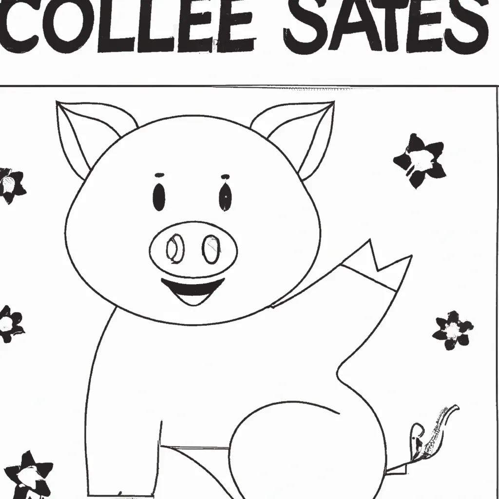 Sinta a Alegria com Desenhos de Porcos para Colorir 4