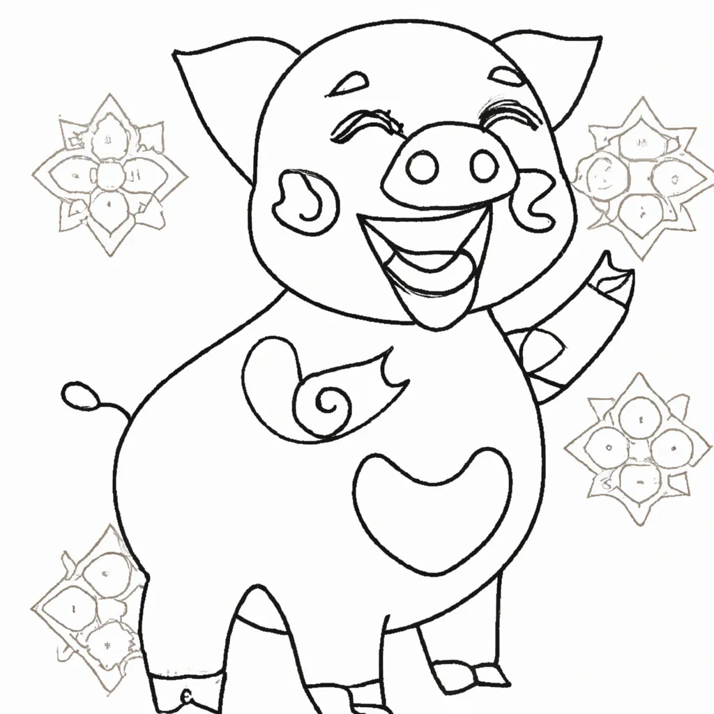 Sinta a Alegria com Desenhos de Porcos para Colorir 28