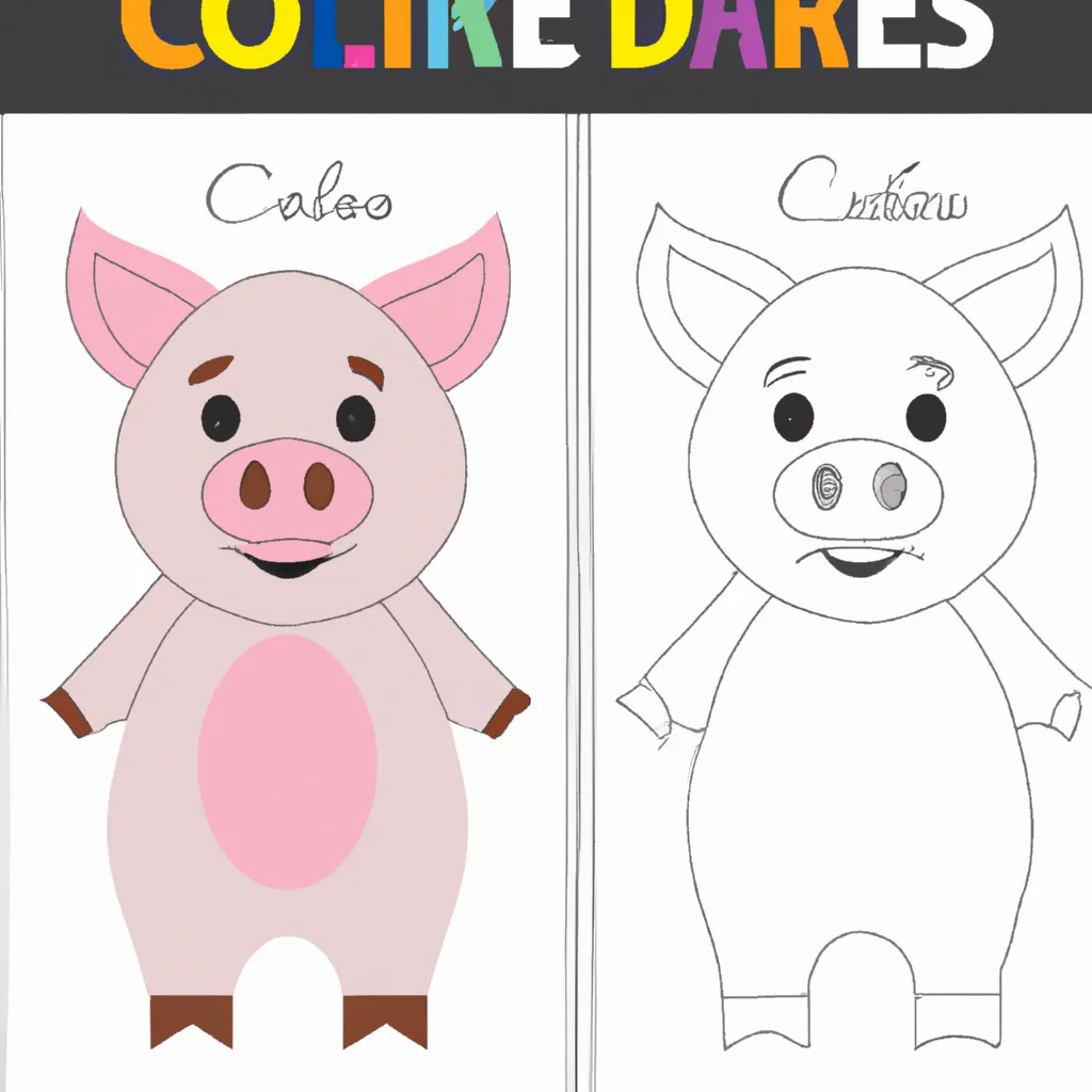 Sinta a Alegria com Desenhos de Porcos para Colorir 12