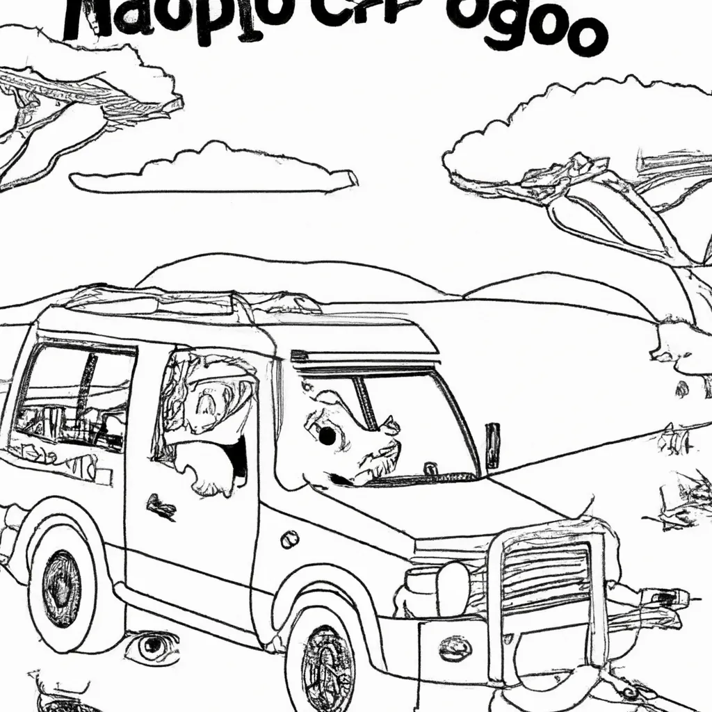 Viaje pelo Safari com Desenhos de Hipopótamos para Colorir 12
