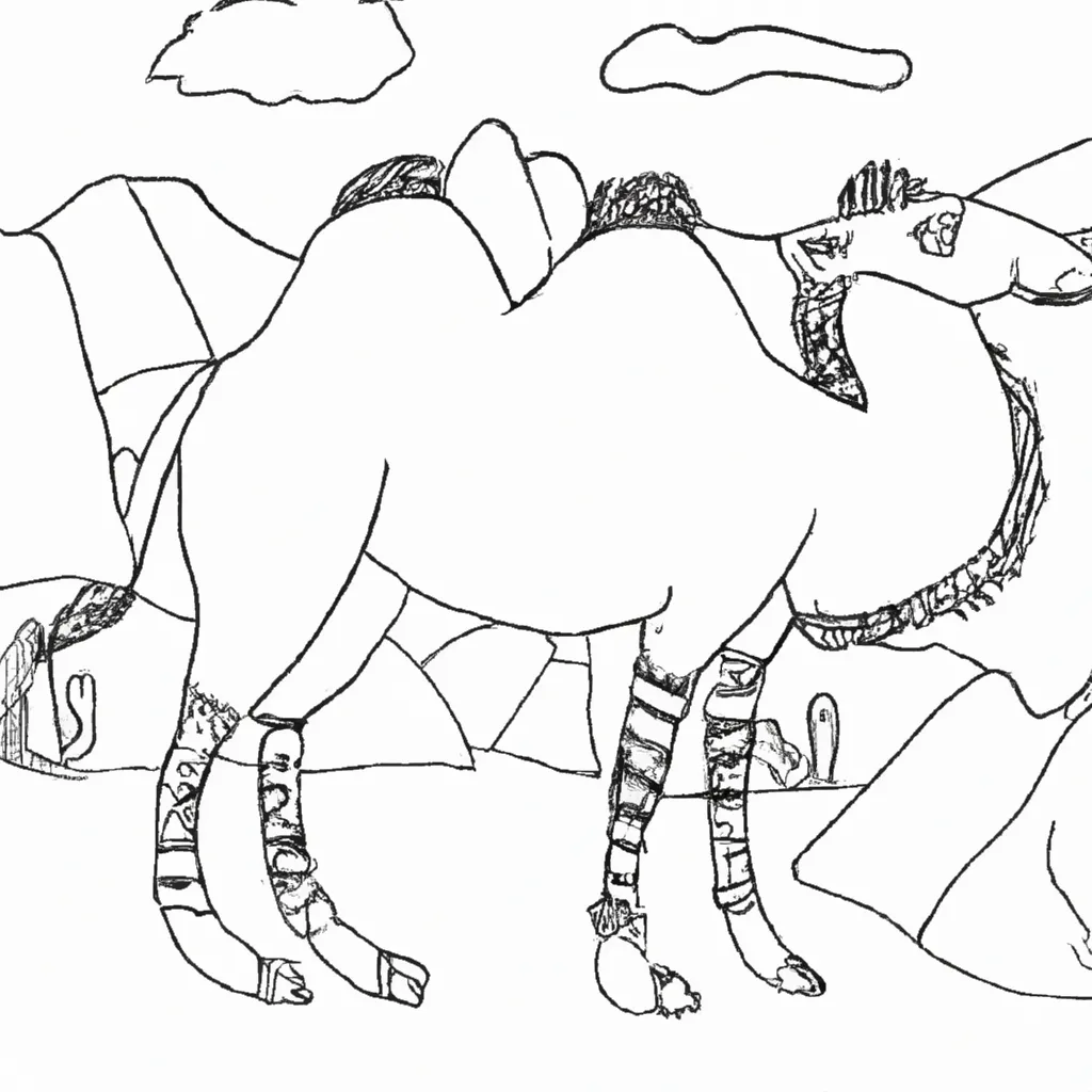 A beleza do Deserto: Desenhos de Camelos para Colorir 1 A beleza do Deserto: Desenhos de Camelos para Colorir