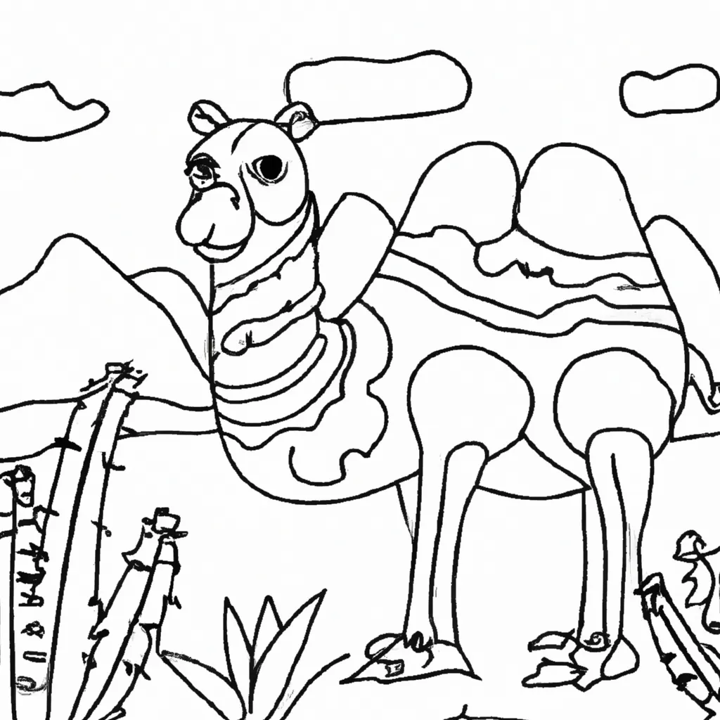 A beleza do Deserto: Desenhos de Camelos para Colorir 7 A beleza do Deserto: Desenhos de Camelos para Colorir 6