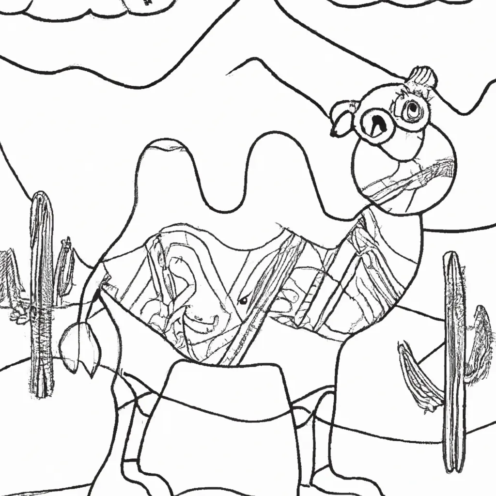A beleza do Deserto: Desenhos de Camelos para Colorir 9 A beleza do Deserto: Desenhos de Camelos para Colorir 8
