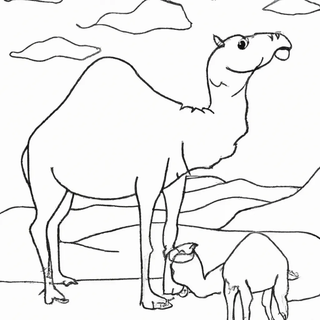 A beleza do Deserto: Desenhos de Camelos para Colorir 23 A beleza do Deserto: Desenhos de Camelos para Colorir 22