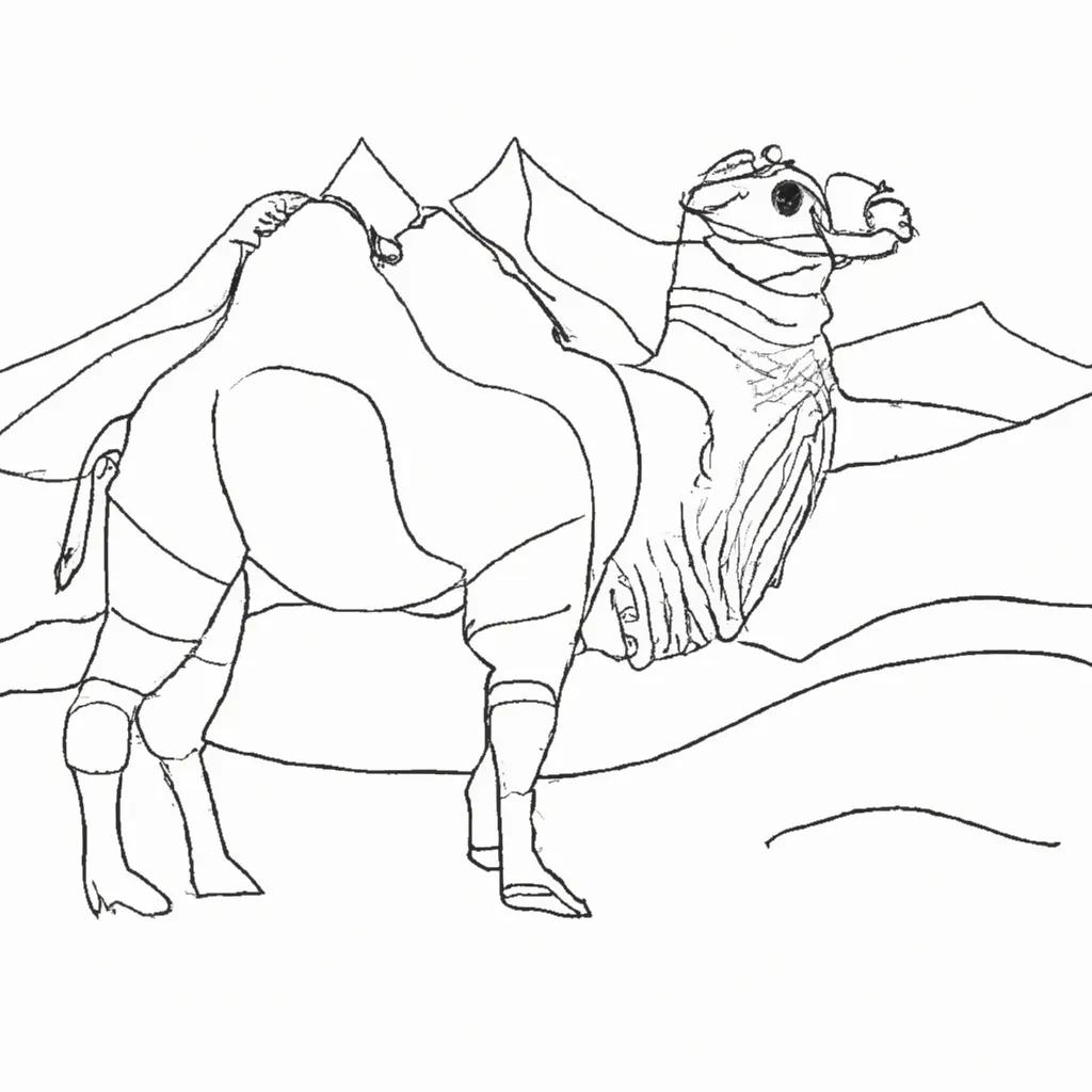 A beleza do Deserto: Desenhos de Camelos para Colorir 28