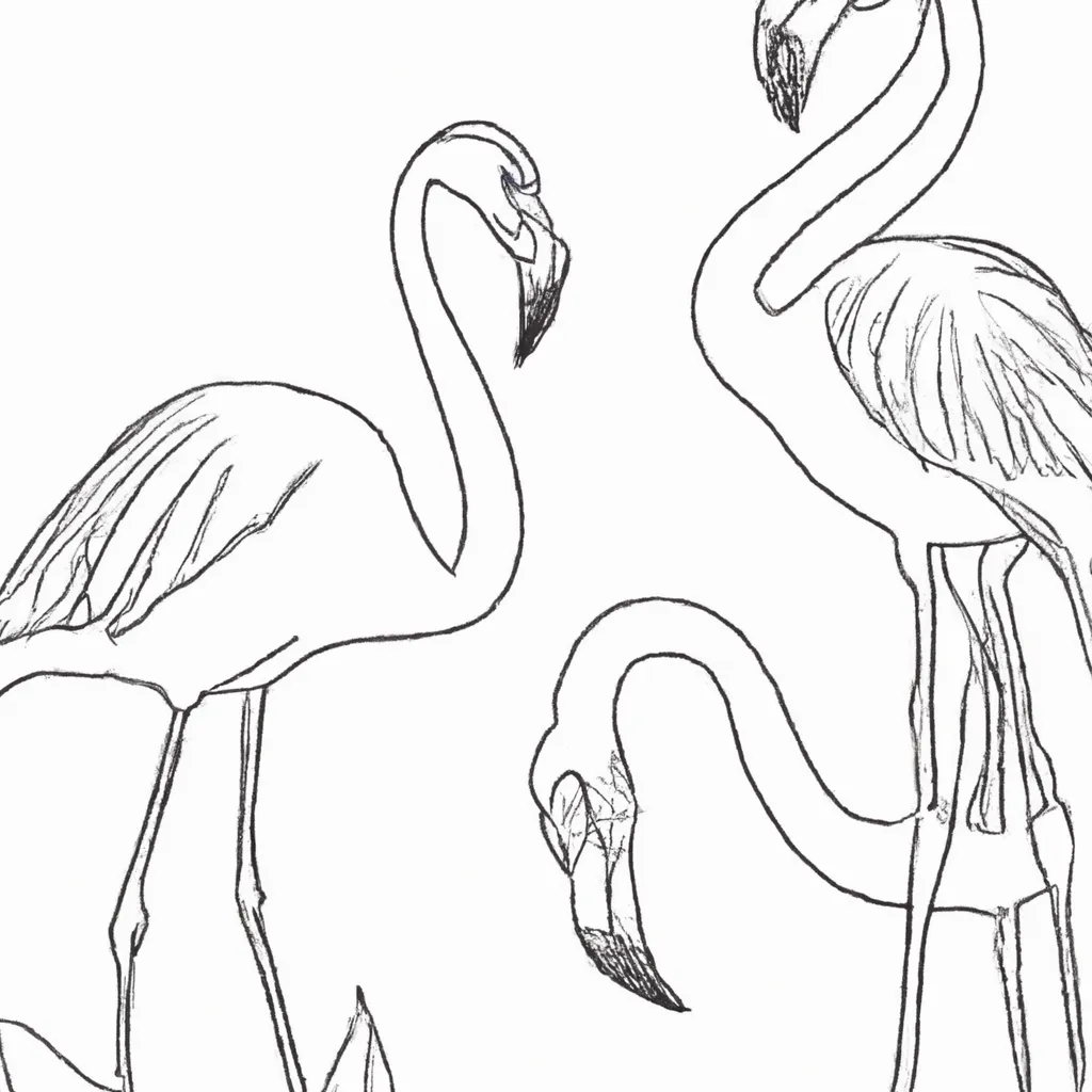 A Beleza das Aves: Desenhos de Flamingos para Colorir