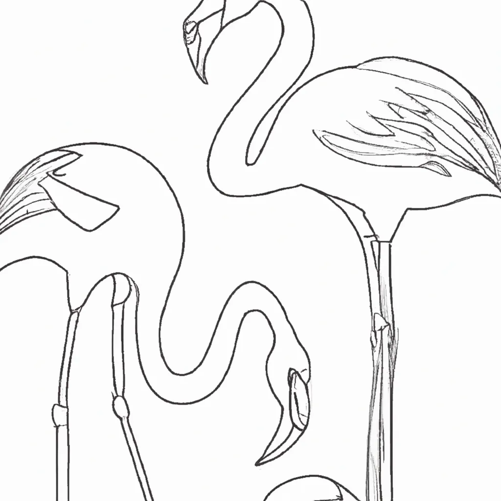 A Beleza das Aves: Desenhos de Flamingos para Colorir 2
