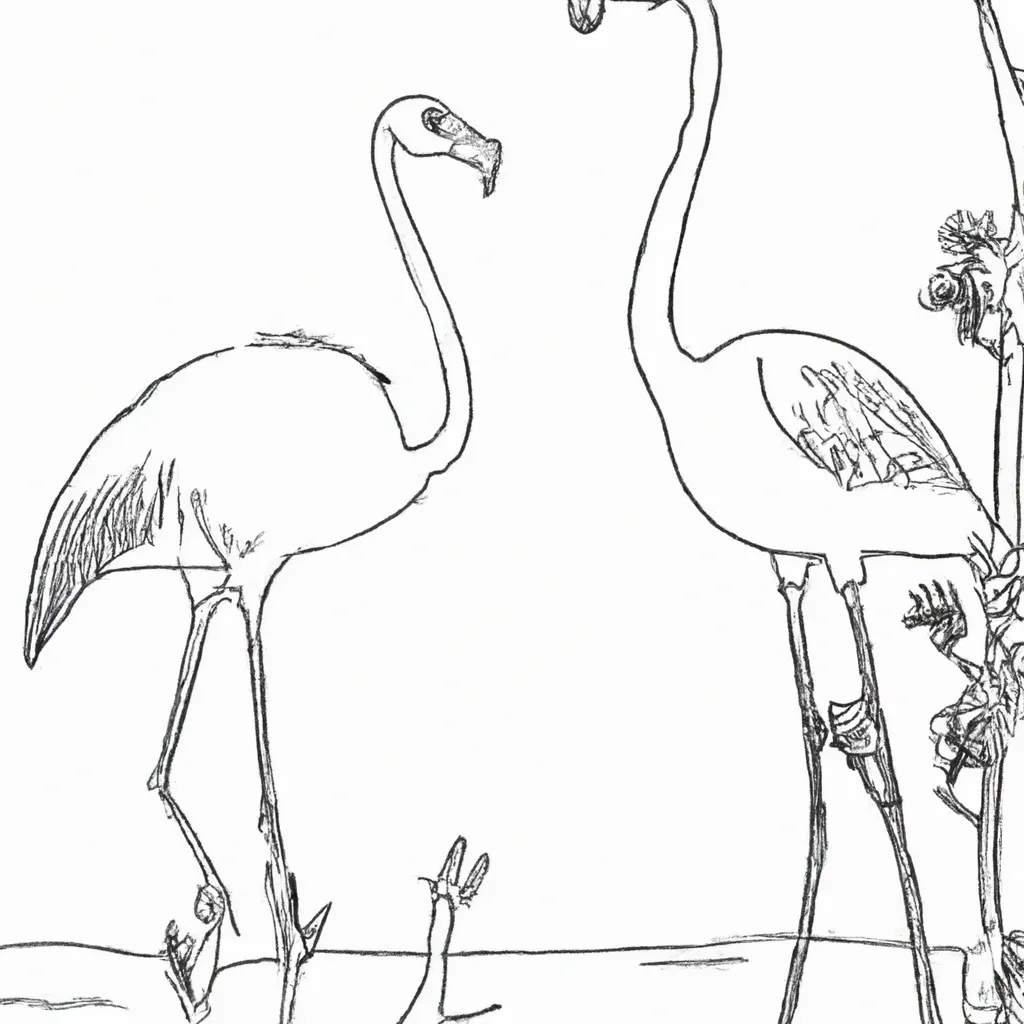 A Beleza das Aves: Desenhos de Flamingos para Colorir 6