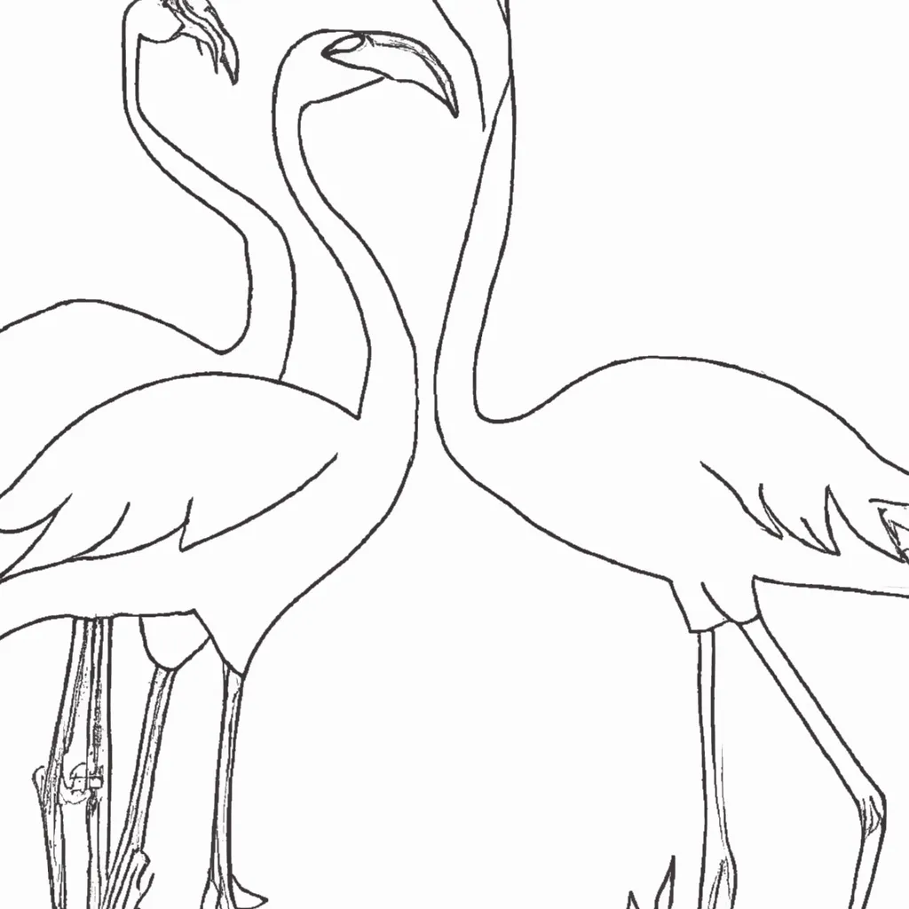 A Beleza das Aves: Desenhos de Flamingos para Colorir 4