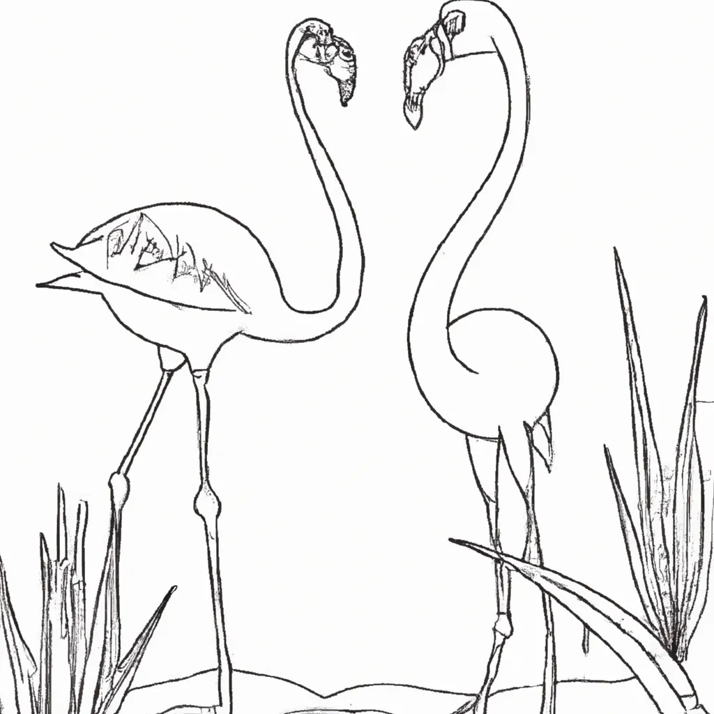 A Beleza das Aves: Desenhos de Flamingos para Colorir 21