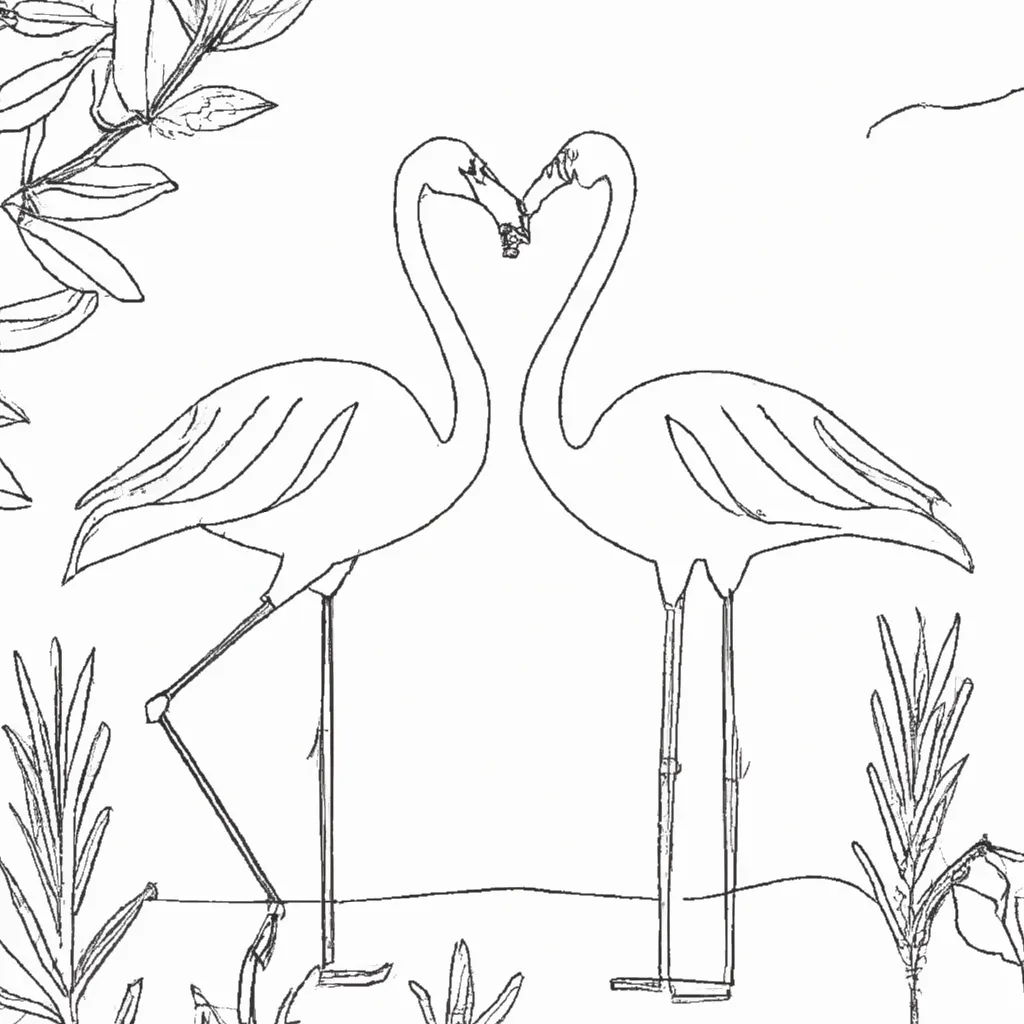 A Beleza das Aves: Desenhos de Flamingos para Colorir 25