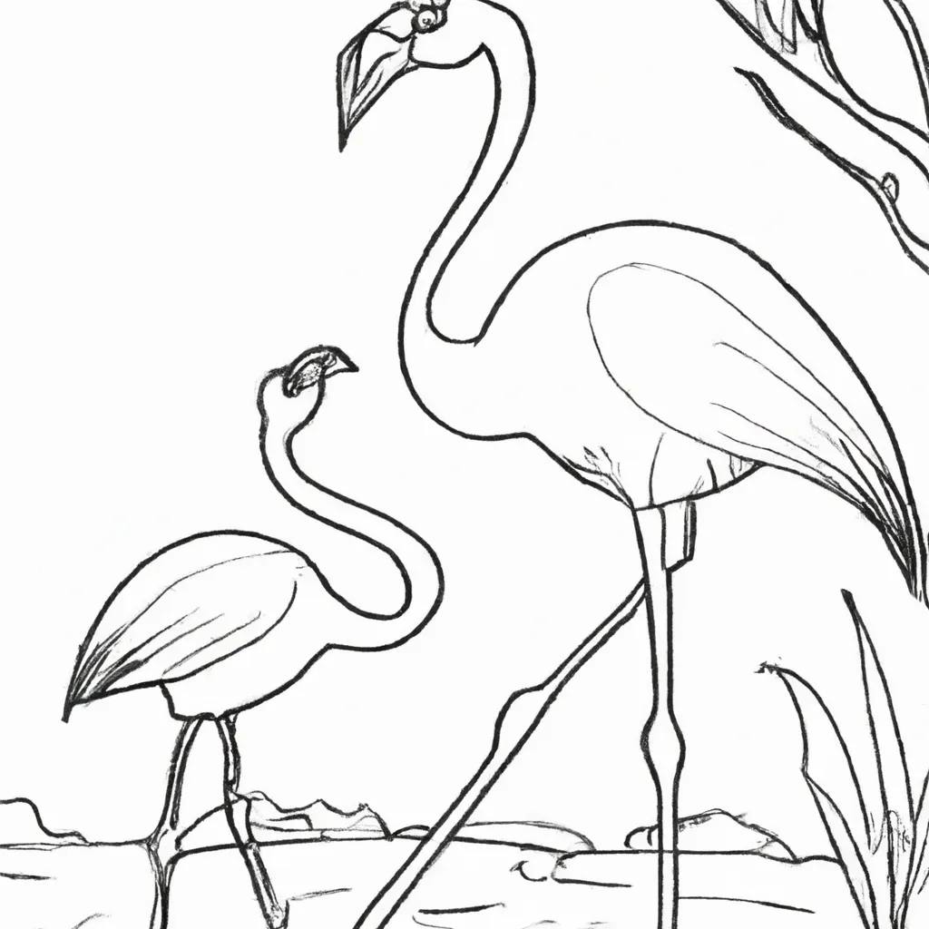 A Beleza das Aves: Desenhos de Flamingos para Colorir 31