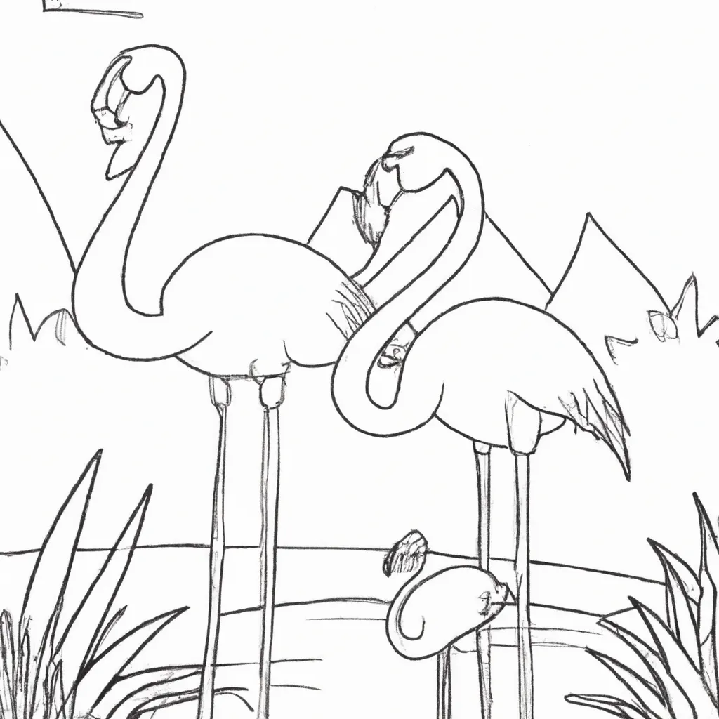 A Beleza das Aves: Desenhos de Flamingos para Colorir 15