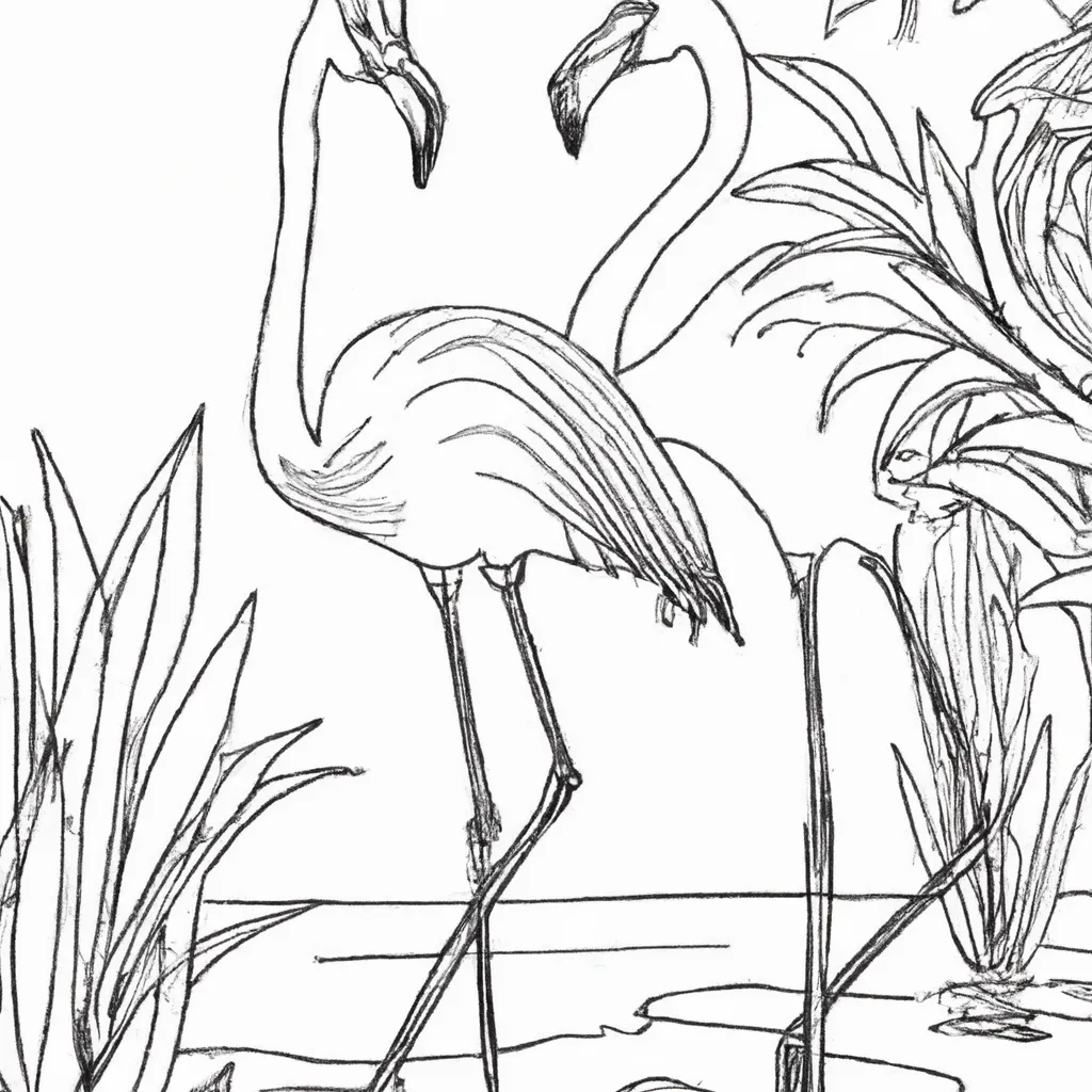 A Beleza das Aves: Desenhos de Flamingos para Colorir 17