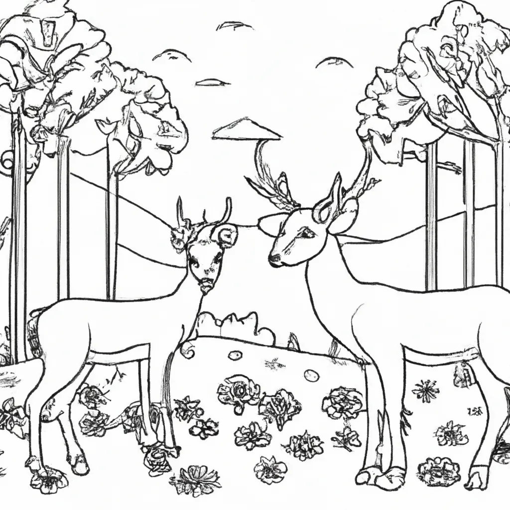 Conheça a Floresta com Desenhos de Veados para Colorir 6