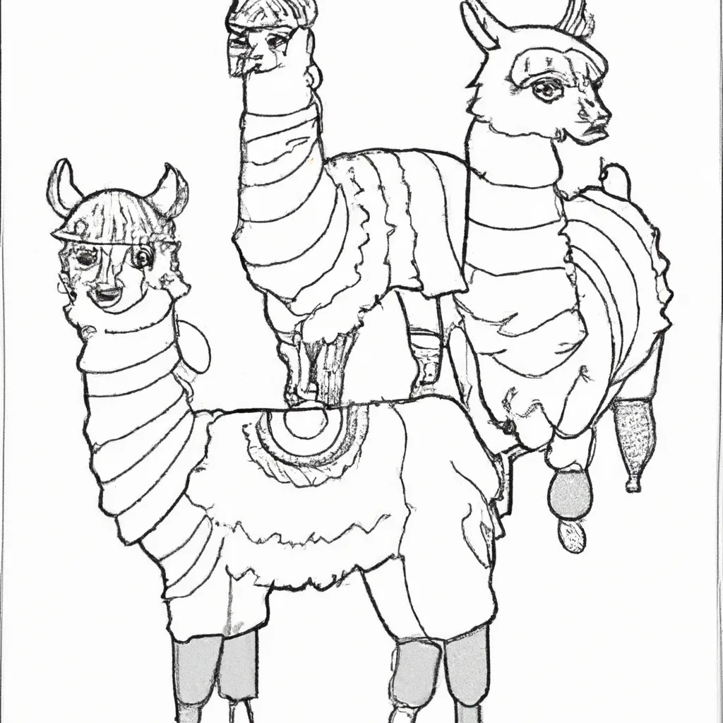 Solte a Imaginação com Desenhos de Lhamas para Colorir 2