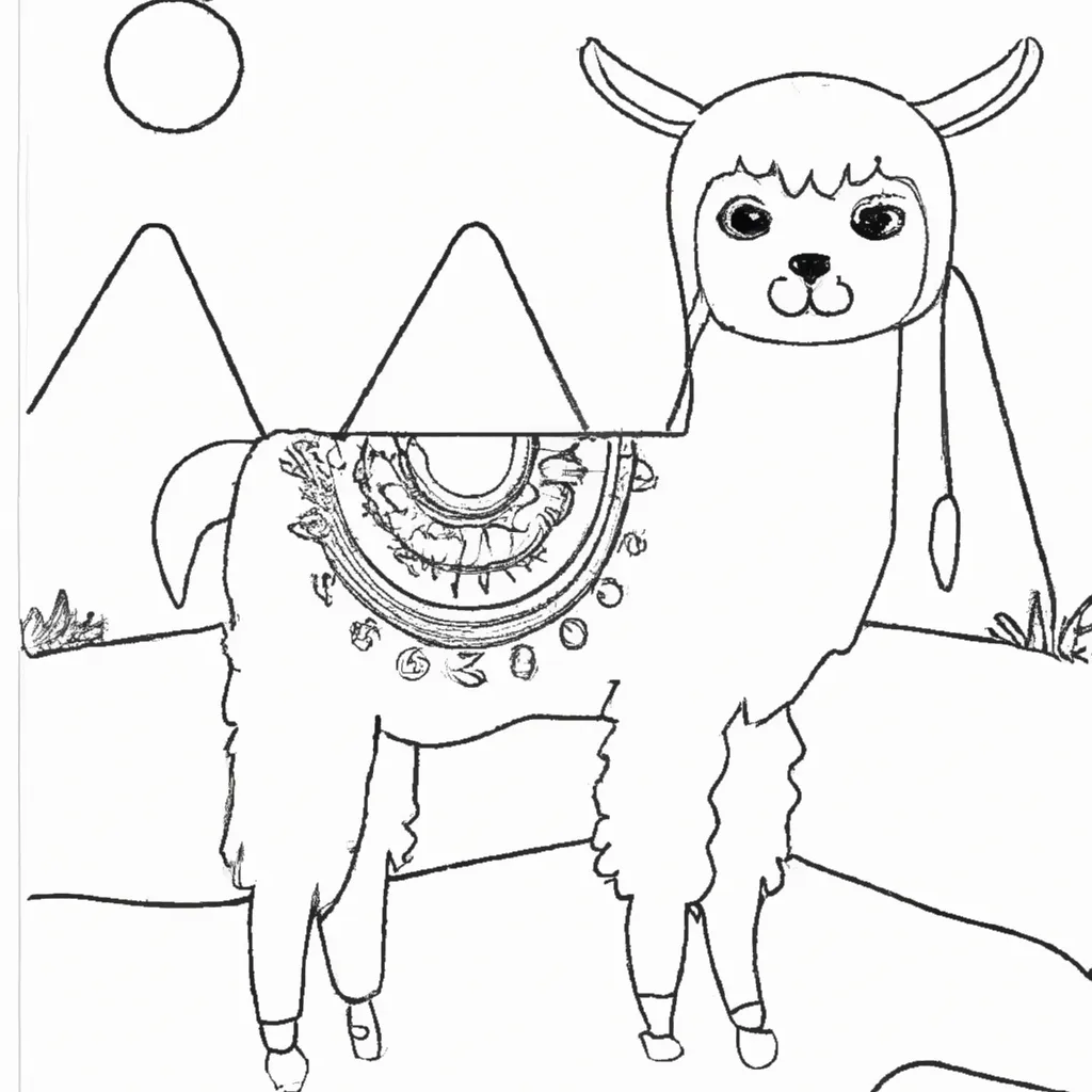 Solte a Imaginação com Desenhos de Lhamas para Colorir 6