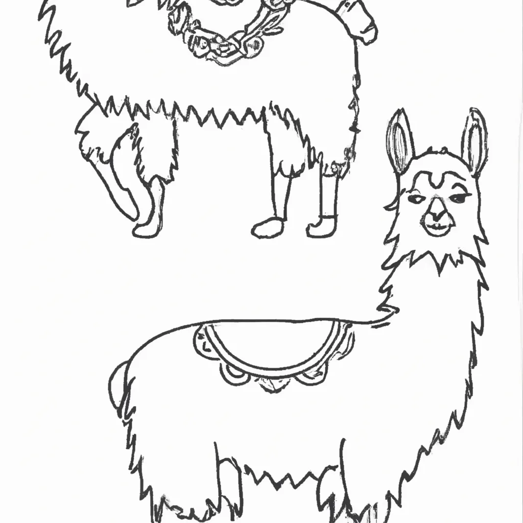 Solte a Imaginação com Desenhos de Lhamas para Colorir 20