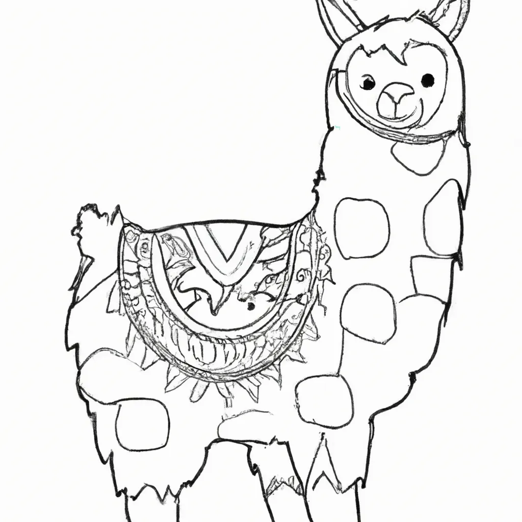 Solte a Imaginação com Desenhos de Lhamas para Colorir 4