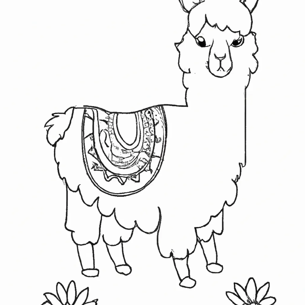 Solte a Imaginação com Desenhos de Lhamas para Colorir 18