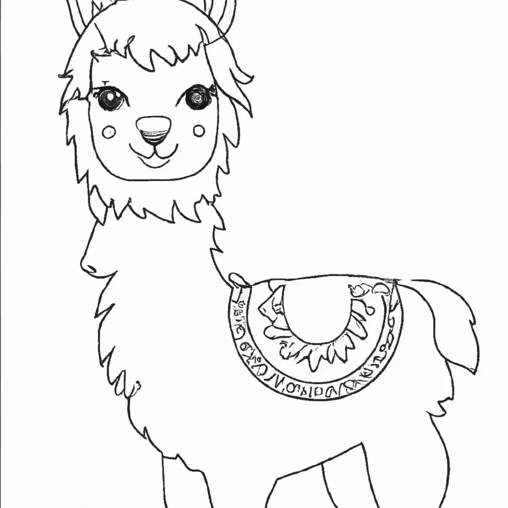Solte a Imaginação com Desenhos de Lhamas para Colorir 22