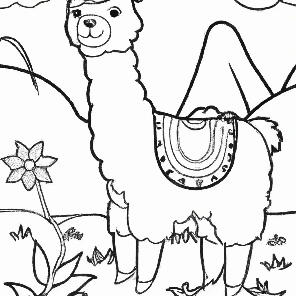 Solte a Imaginação com Desenhos de Lhamas para Colorir 16