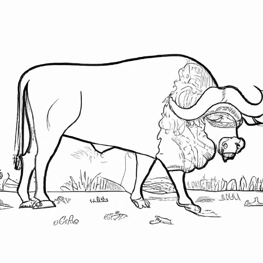 Desenhos de Búfalos para Colorir: Experiência Selvagem em Casa 6