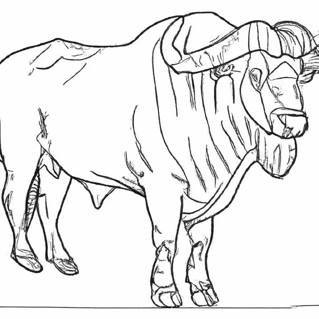 Desenhos de Búfalos para Colorir: Experiência Selvagem em Casa 24