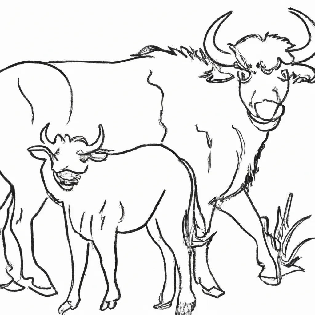 Desenhos de Búfalos para Colorir: Experiência Selvagem em Casa 16