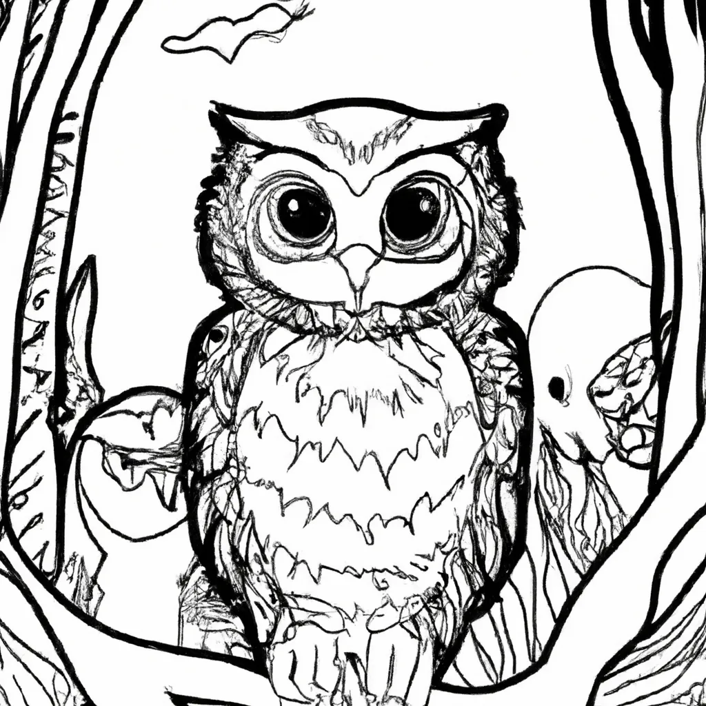 As Aves Noturnas Ganham Vida nos Desenhos de Corujas para Colorir 18