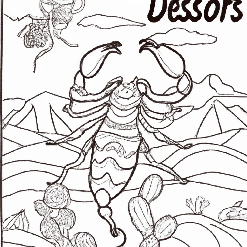 Descubra o Charme do Deserto com Desenhos de Escorpiões para Colorir 24