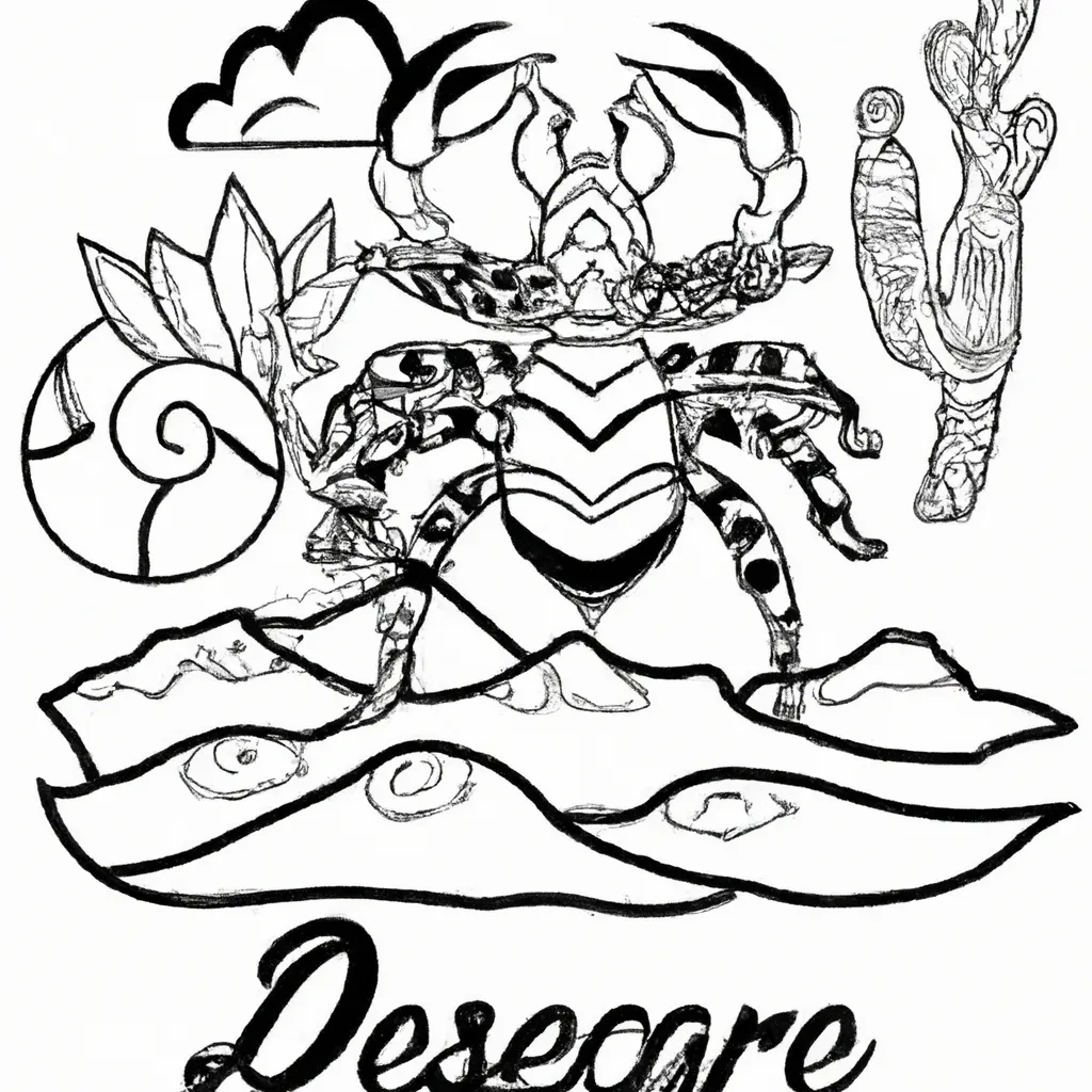 Descubra o Charme do Deserto com Desenhos de Escorpiões para Colorir 18