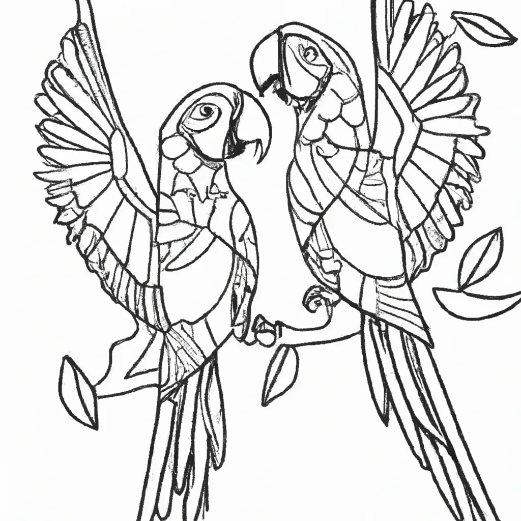 Criatividade em Alta com Desenhos de Araras para Colorir 28