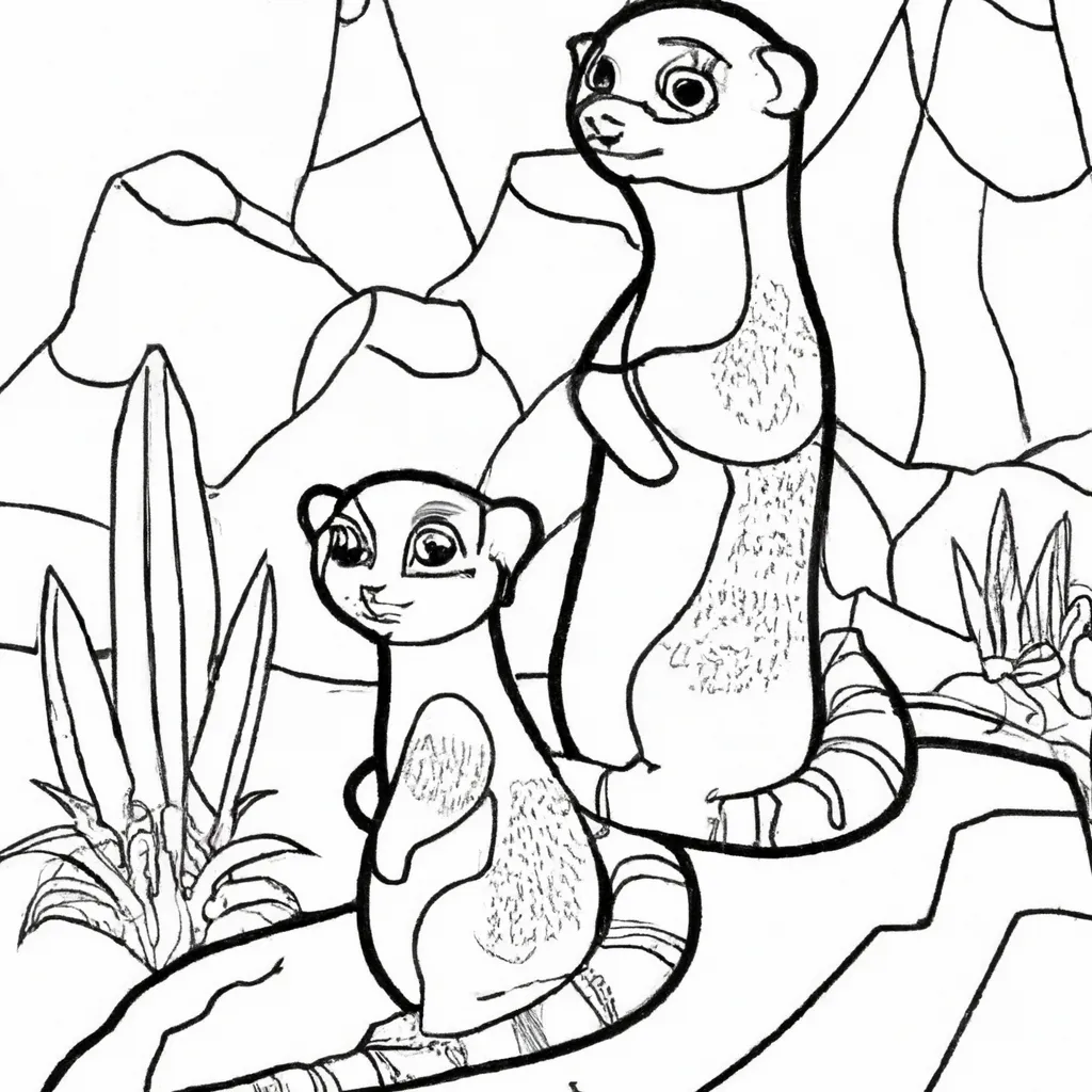 Entre no Mundo Selvagem com Desenhos de Suricatas para Colorir 1 Entre no Mundo Selvagem com Desenhos de Suricatas para Colorir