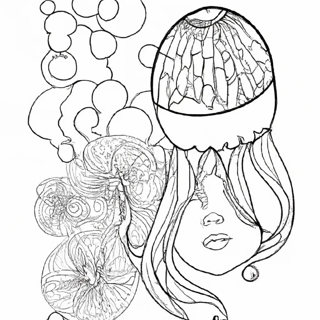 Pinte a Beleza Subaquática com Desenhos de Medusas para Colorir 6
