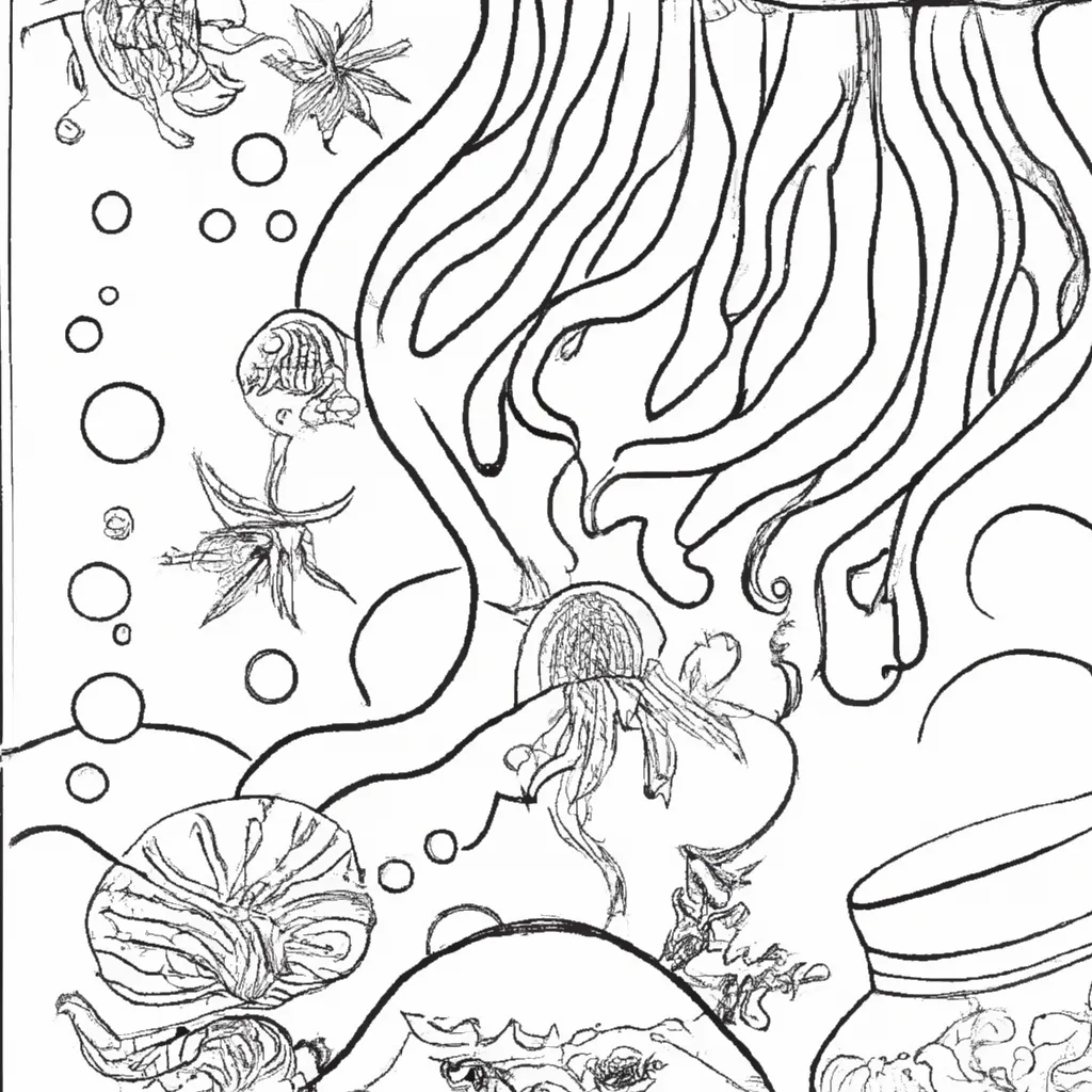 Pinte a Beleza Subaquática com Desenhos de Medusas para Colorir 24