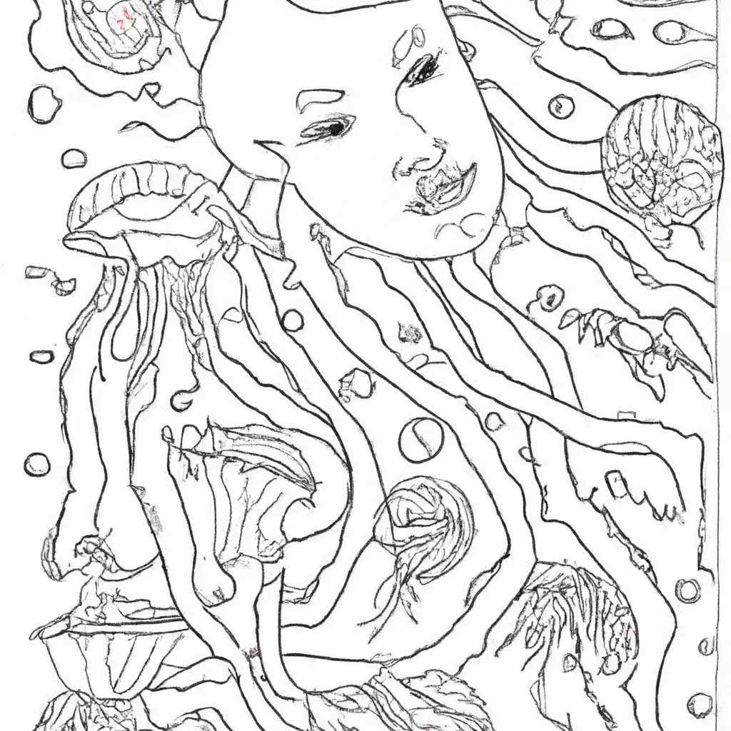 Pinte a Beleza Subaquática com Desenhos de Medusas para Colorir 4