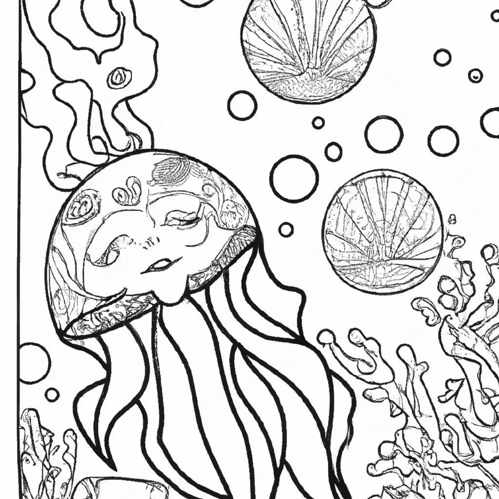 Pinte a Beleza Subaquática com Desenhos de Medusas para Colorir 18